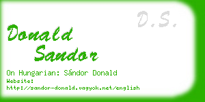 donald sandor business card